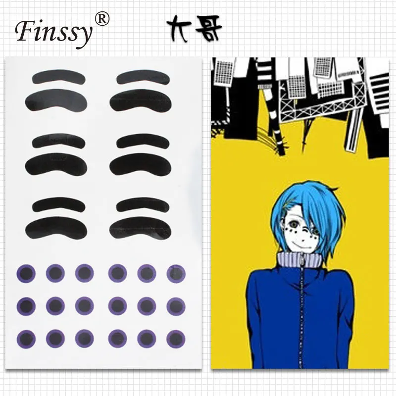 Yellow Anime Hatsune D.VA Sasuke Luka Zombie Scar Cosplay Tattoo Trafalgar Law Nami Sticker Gaara Sasuke Fairy Tail Tattoo - Color: Yellow