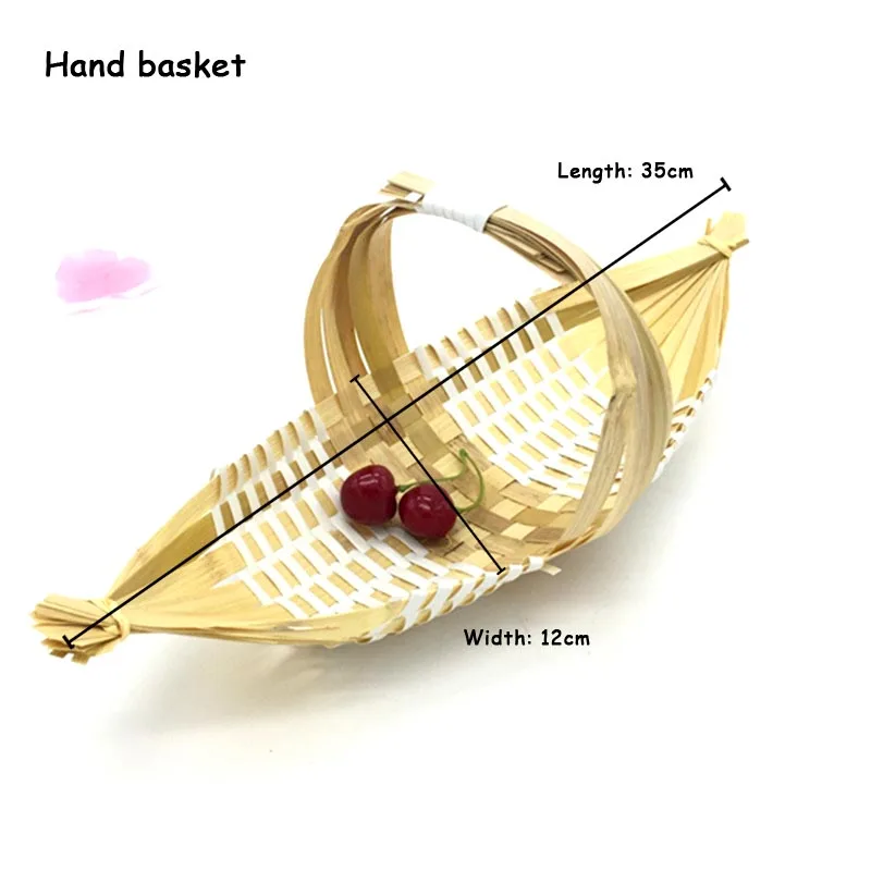 Бамбуковая корзина для фруктов необычная рук поднос еды японских суши фри 5