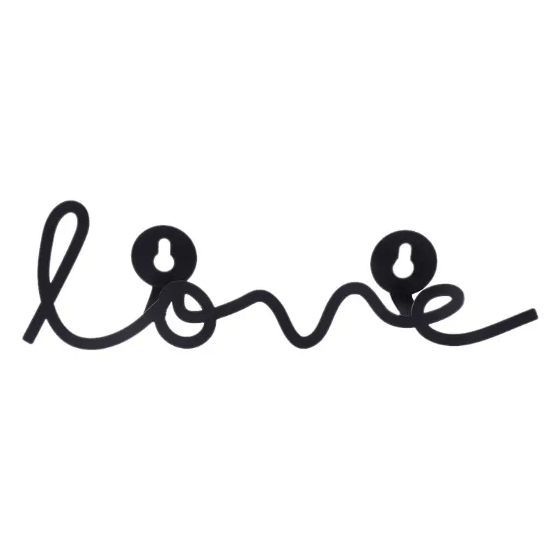 love 1 шт. проволочные буквы домашний декор интерьерная настенная вывеска подарок Любовь Счастливая кухня гостиная настенные декоративные буквы и цифры 6 стилей - Цвет: love