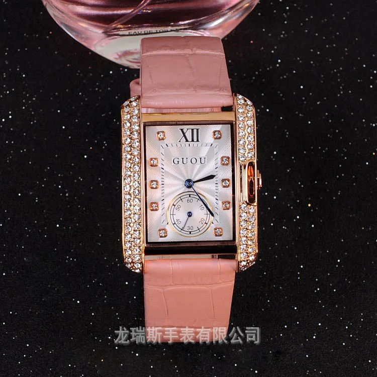 Часы наручные женские кварцевые с квадратным циферблатом Брендовые