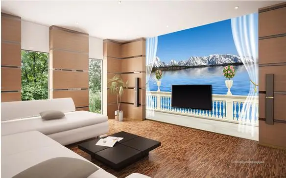

Custom photo wallpaper 3d wall murals wallpaper landscape mural balcony wall painting in the background wall papers home decor