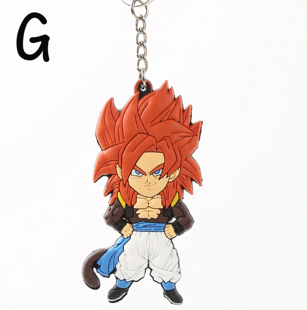 G 20/лот Dragon Ball брелок для ключей Goku Vegeta резиновая фигурка двухстороннее кольцо для ключей - Цвет: G