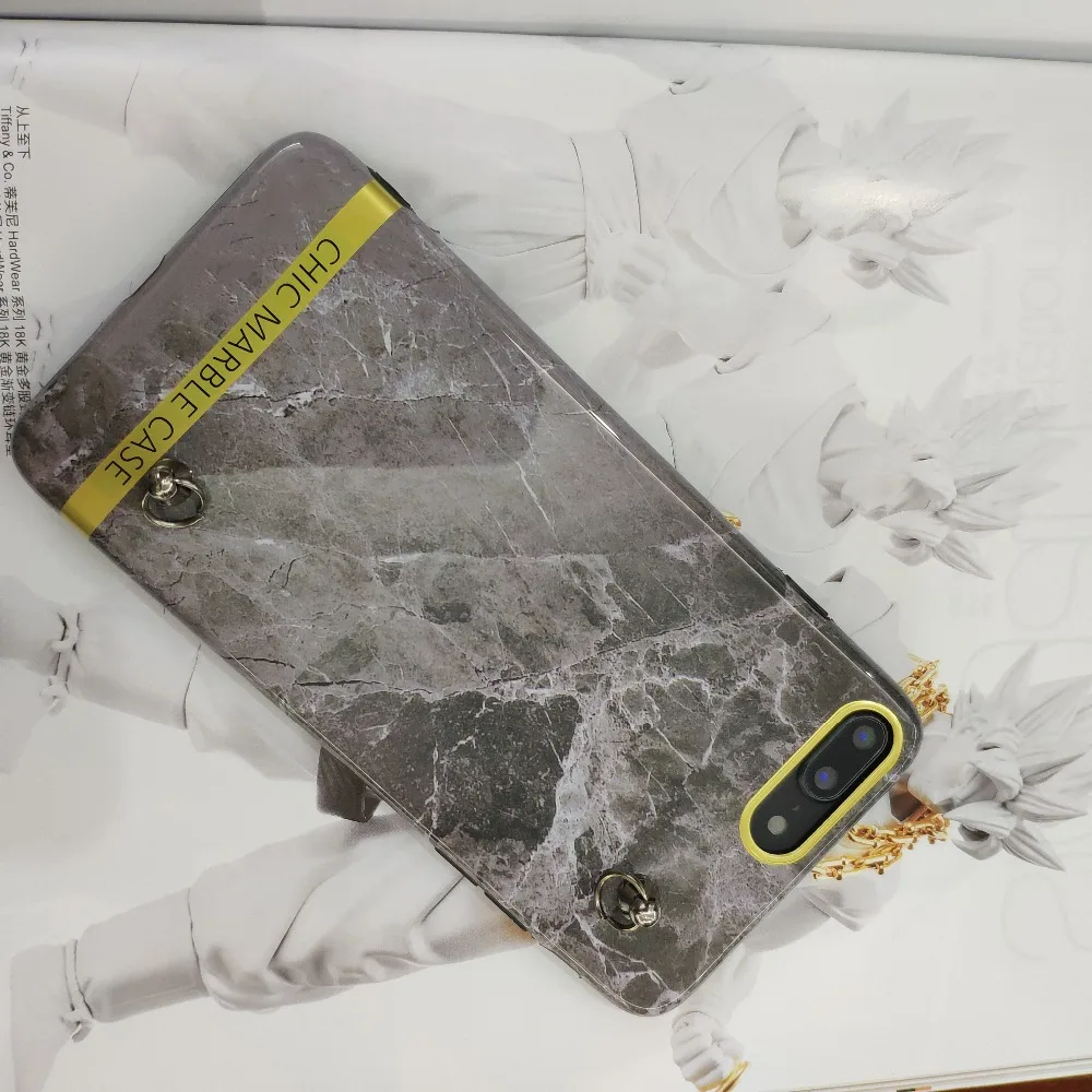 Instafashion Glossy Soft Marble Cell Phone Back Cover for IPhone XS X 6S 6 8 7 Plus Case Crossbody with Long Strap Lanyard | Мобильные