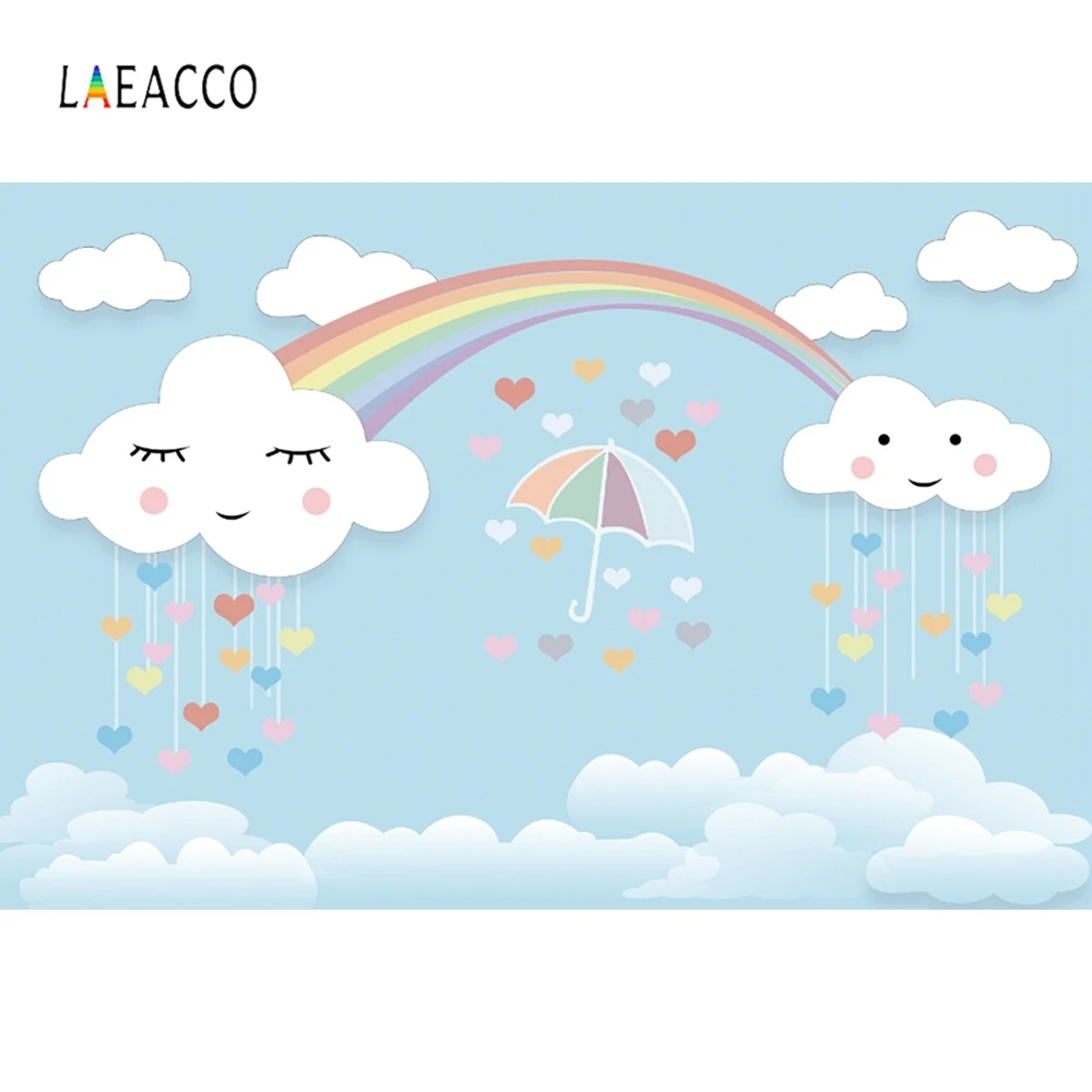 Лэакко Картоон Ринбоу Клауд Фотографические фоны Постер Сердечный Фон Специальный Фотографический Фон для Фотостудии