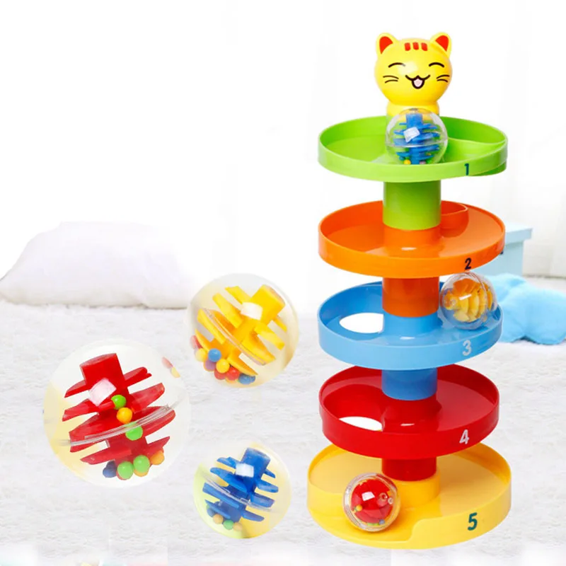 Детские игрушки башня 3D Rolling мяч штабелеры детские развивающие Обучающие бегаю