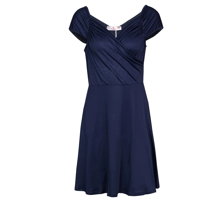 

Fashion Women Dress Cap Sleeve Backless V Neck Sexy Dress Slim Party Dress Pleated Empire Waist A Line Party Dress Solid LJ4865R