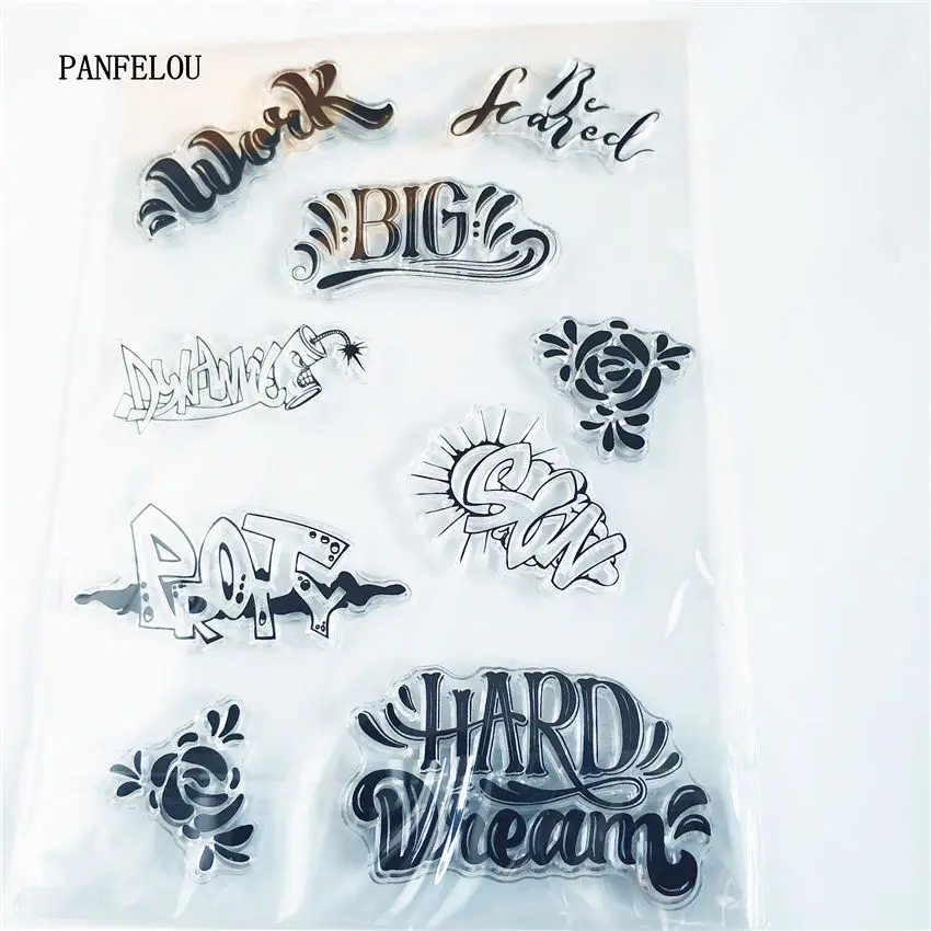PANFELOU Art words Transparent Clear Silicone Stamp/Seal DIY scrapbooking/photo album Decorative clear stamp sheets | Канцтовары для
