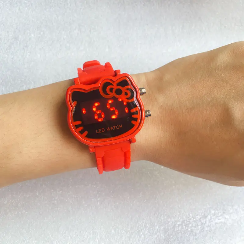 Hot Hello Kitty LED Children Watches 2018 Rubber Strap Child Watch Fashion Girls Kids Digital Wristwatch Casual Clock | Наручные часы