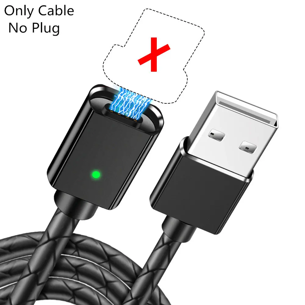 Магнитный кабель Micro usb type C адаптер для быстрой зарядки телефона Microusb type-C магнитное зарядное устройство usb c для iPhone XS MAX samsung xiaomi - Цвет: Black cable no plug
