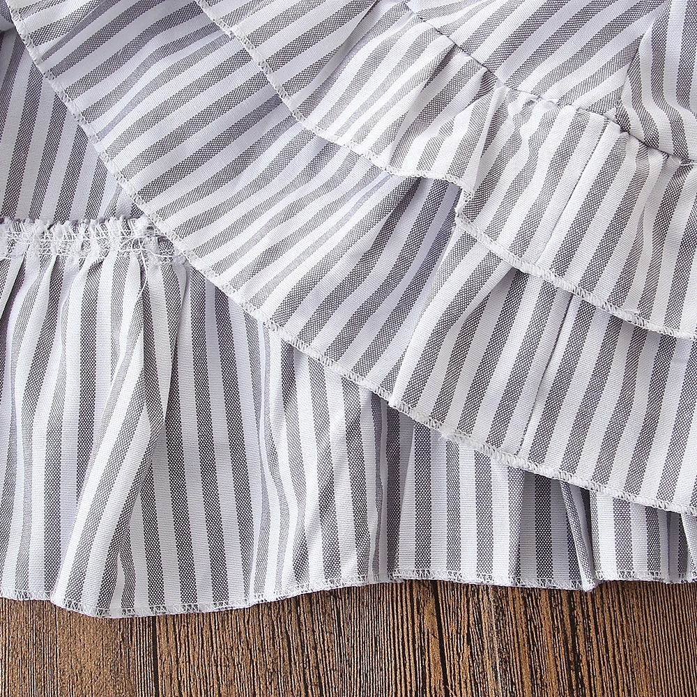

Summer Stripe Printed Off Shoulder Crop Tops Skirt Cotton Casual Outfits Girl Clothing Cute 2-6Y Toddler Kids Baby Girls Clothes