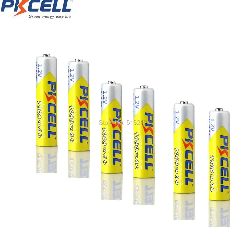6 шт. * PKCELL 1 2 V 1000mAh AAA аккумуляторная батарея Ni MH батареи|rechargeable battery|aaa rechargeable