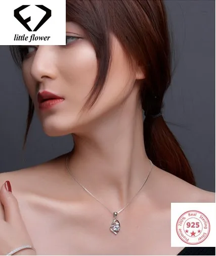 Женское колье с подвеской в виде сердца из австрийского серебра 925 пробы