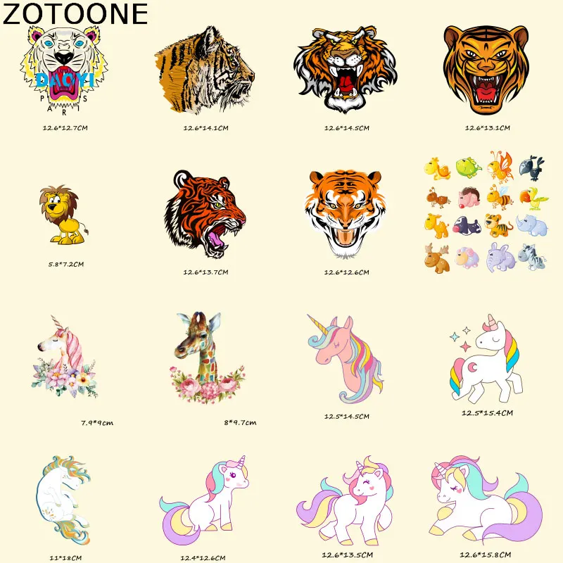 ZOTOONE Тигр собака термопластыри для одежды вышивка аппликация Сделай Сам теплопередача для одежды детские наклейки