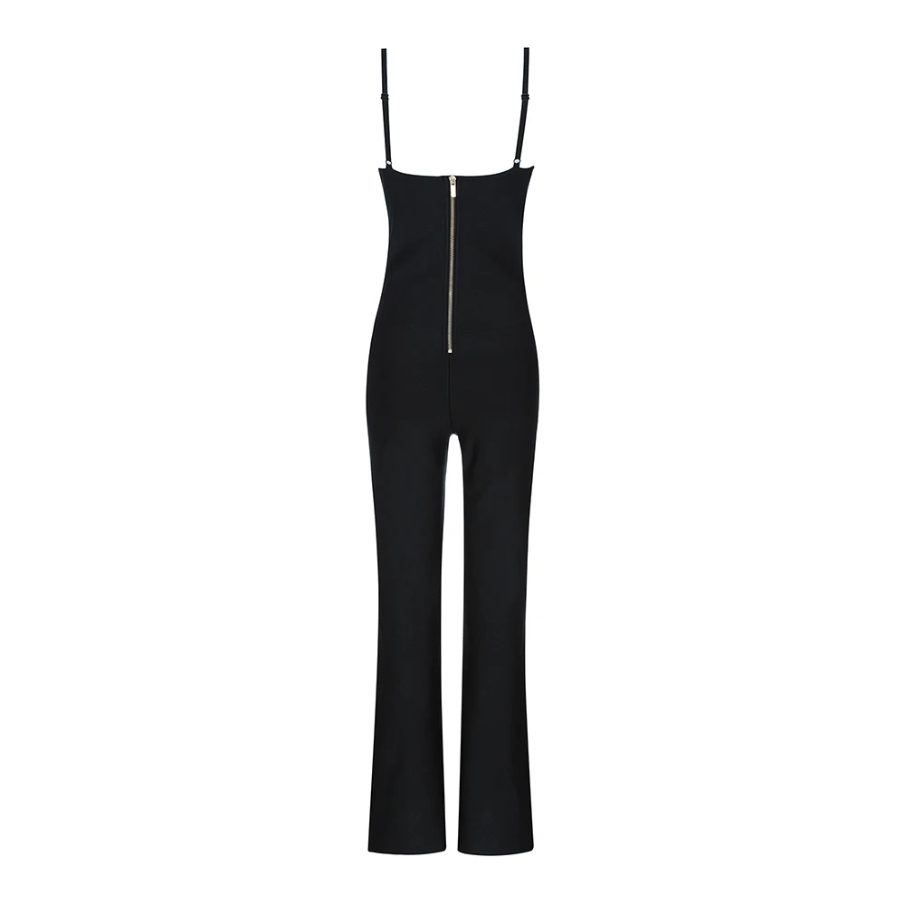 2020 Boot Cut Jumpsuit Sexy Celebrity Backless Spaghetti Strap Women Lace Slit Night Club Strapless Bodysuit Wholesale | Женская одежда
