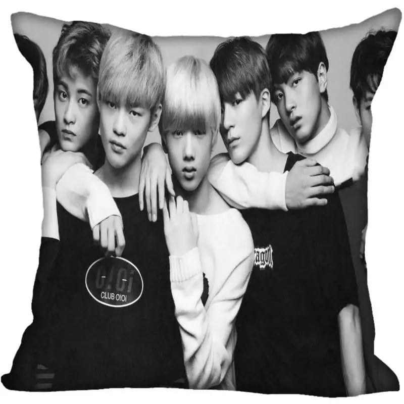 Новые Заказные наволочки KPOP NCT, квадратная шелковая наволочка с принтом, домашние декоративные Сатиновые Наволочки на молнии(одна сторона - Цвет: 1