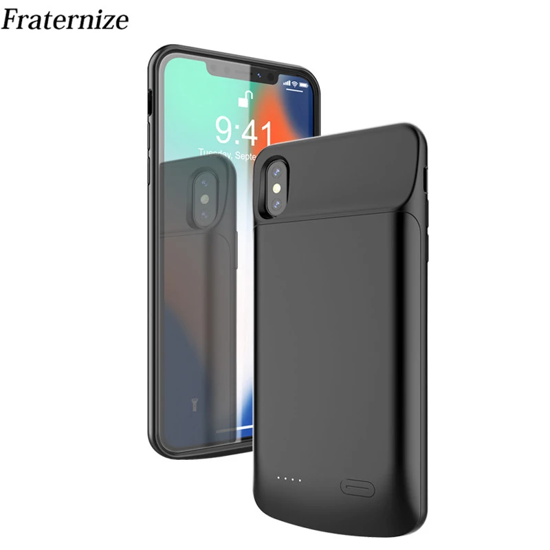 6000 мАч чехол для iPhone XS Max Силиконовый противоударный чехол для зарядного устройства для iPhone XR X XS Внешний чехол для банка питания