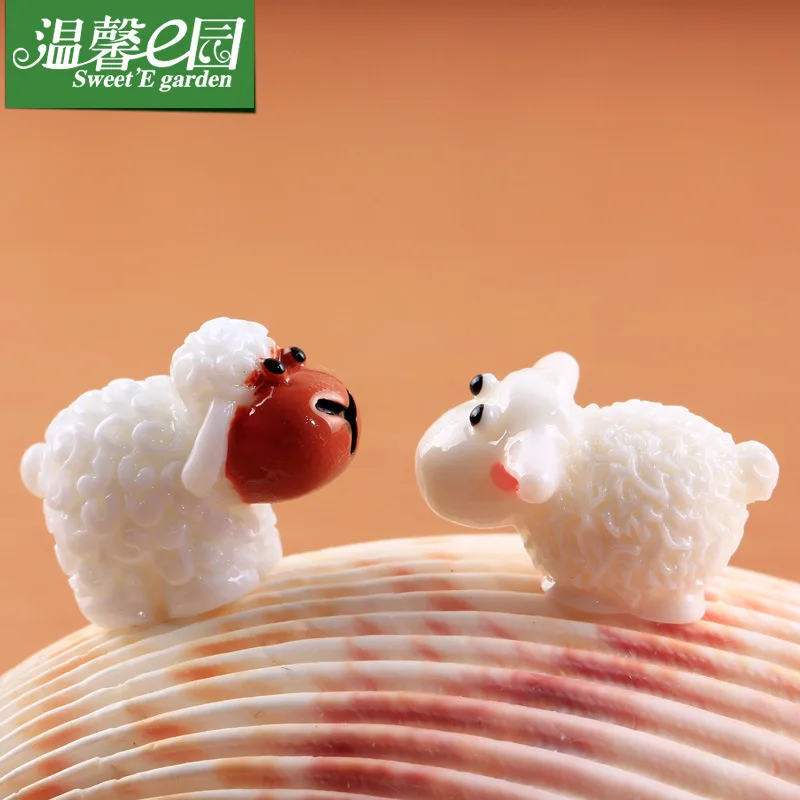 Продажа 2 шт./Лот Смола для белой овцы миниатюрной садовой Феи украшения дома|resin