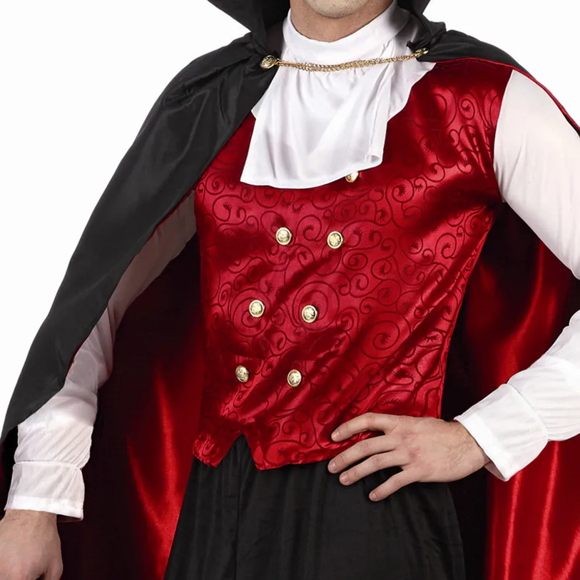 Оптовая продажа - Новый стильный костюм для Хэллоуина для взрослых мужчин, включая костюм из трикотажа с плащом Черный.