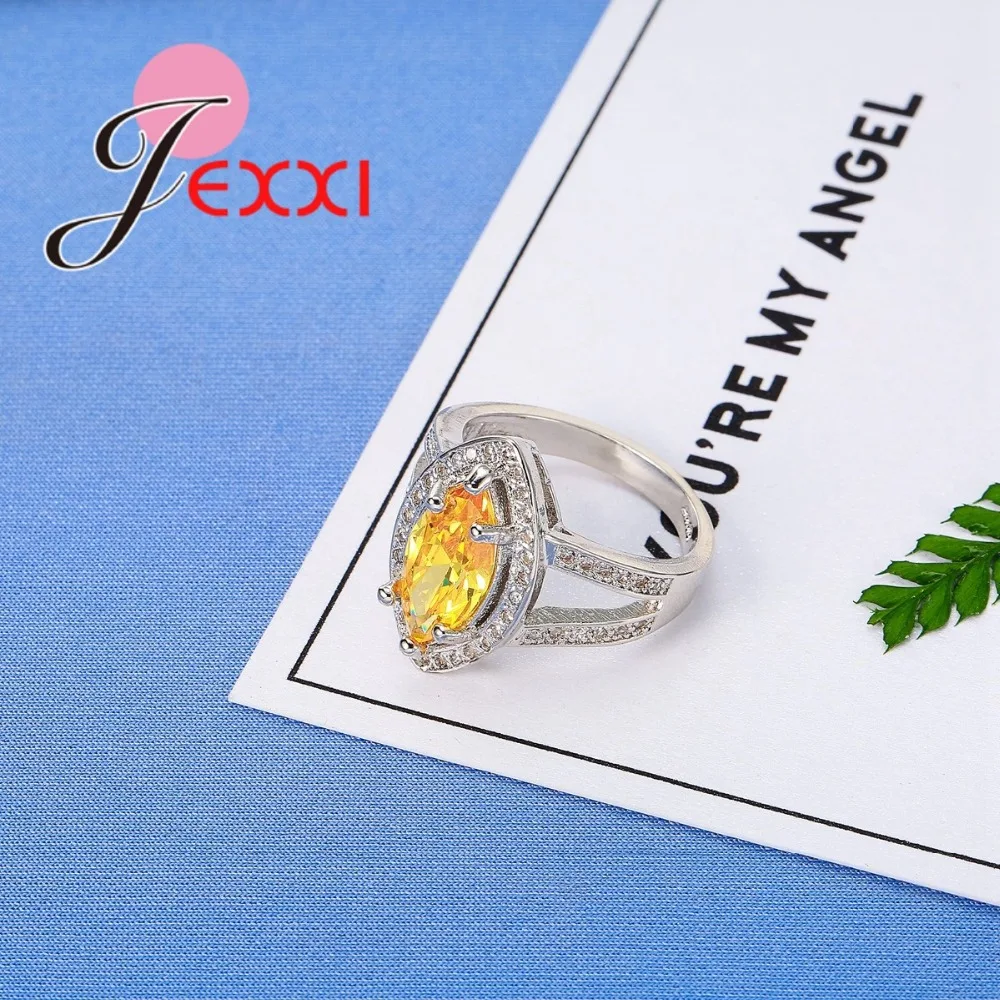 

Brand New Luxury AAA Yellow Oval Cubic ZIrcon Mirco Paved Elegant Finger Ring for Women Bridal Wedding Fast Shipping