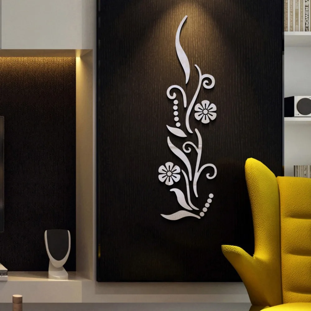 DropshippingFlower акриловый зеркальный декоративный стикер для ванной комнаты