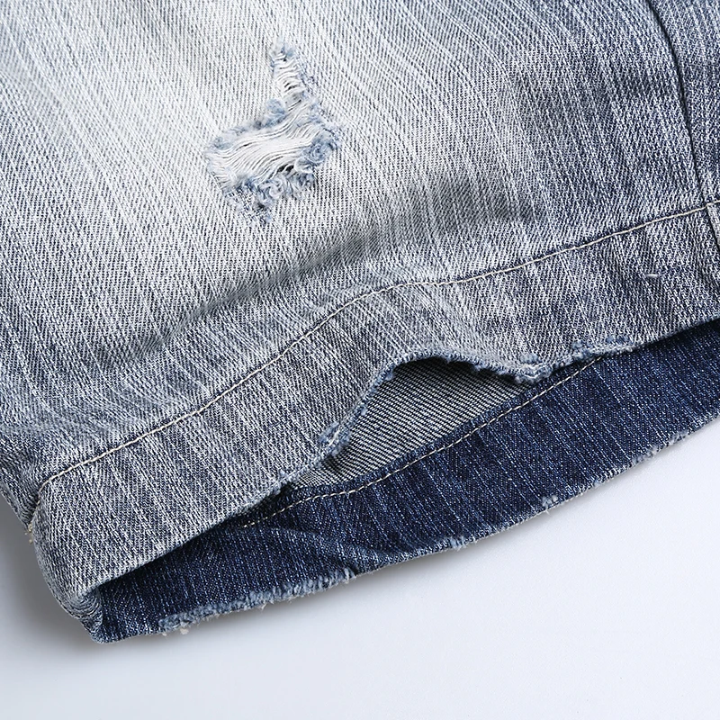 Мужские джинсы короткие брюки высококачественные мужские повседневные рваные