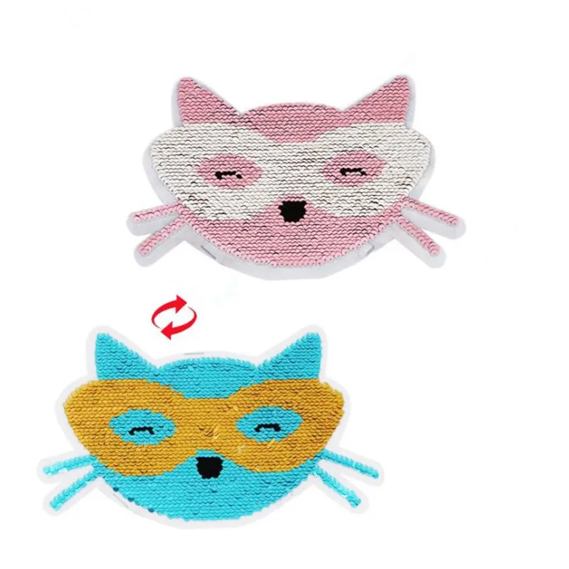 Одежда для женщин Diy блесток очки Кот Цветок нашивки Реверсивные изменить цвет