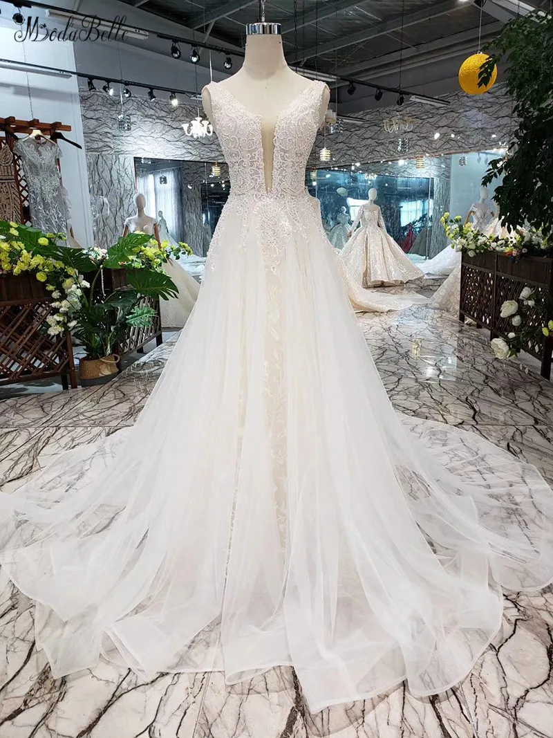 modabelle Organza Bohemian Wedding Dresses 2019 Vestito Da Sposa A-line V Neck Wedding Dress Vestidos De Matrimonio
