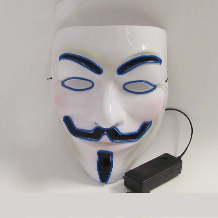 Хэллоуин VforVendetta EL маска для вечеринки флуоресцентный реквизит светящийся
