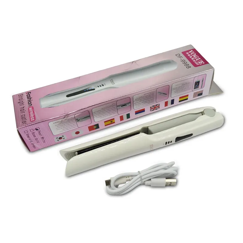 

USHOW USB Hair Straighteners Flat Iron Fast Heating Ceramic Hair Curler Curling Straightener Irons Charger Straightening Iron