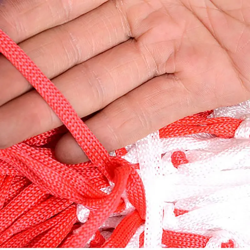 

white-red Lattice Cord Basketball Sports Ball Mesh Net Ball Soccer Net Bag Portable Equipment Net Bag