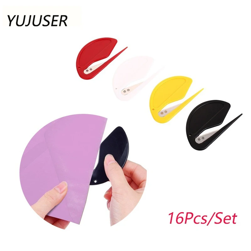 YUJUSER 16Pcs Stainless Steel Safety Letter Mail Envelope Opener Paper Stretch Film Cutting Too 2Pcs for Each Color | Канцтовары для