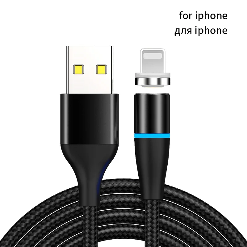 for iphone cable Магнитное зарядное устройство Micro USB кабель type C 3A кабель для быстрой зарядки телефона Магнитный кабель для передачи данных для Iphone кабель для зарядного устройства кабель для телефона Android - Цвет: for iphone cable