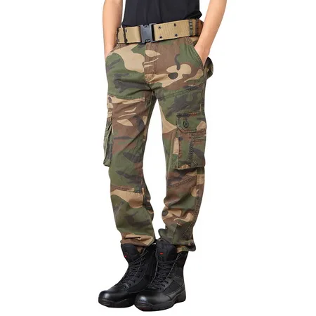 army camouflage LILL | военные тактические брюки из чистого хлопка, весна, мужские брюки в армейском стиле, мужские свободные камуфляжные брюки карго с карманами, UMA456 - Цвет: army camouflage