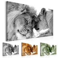 canvas wall art pictures framed 1 piece king of the forest lions painting modern printed animals poster living room home decor