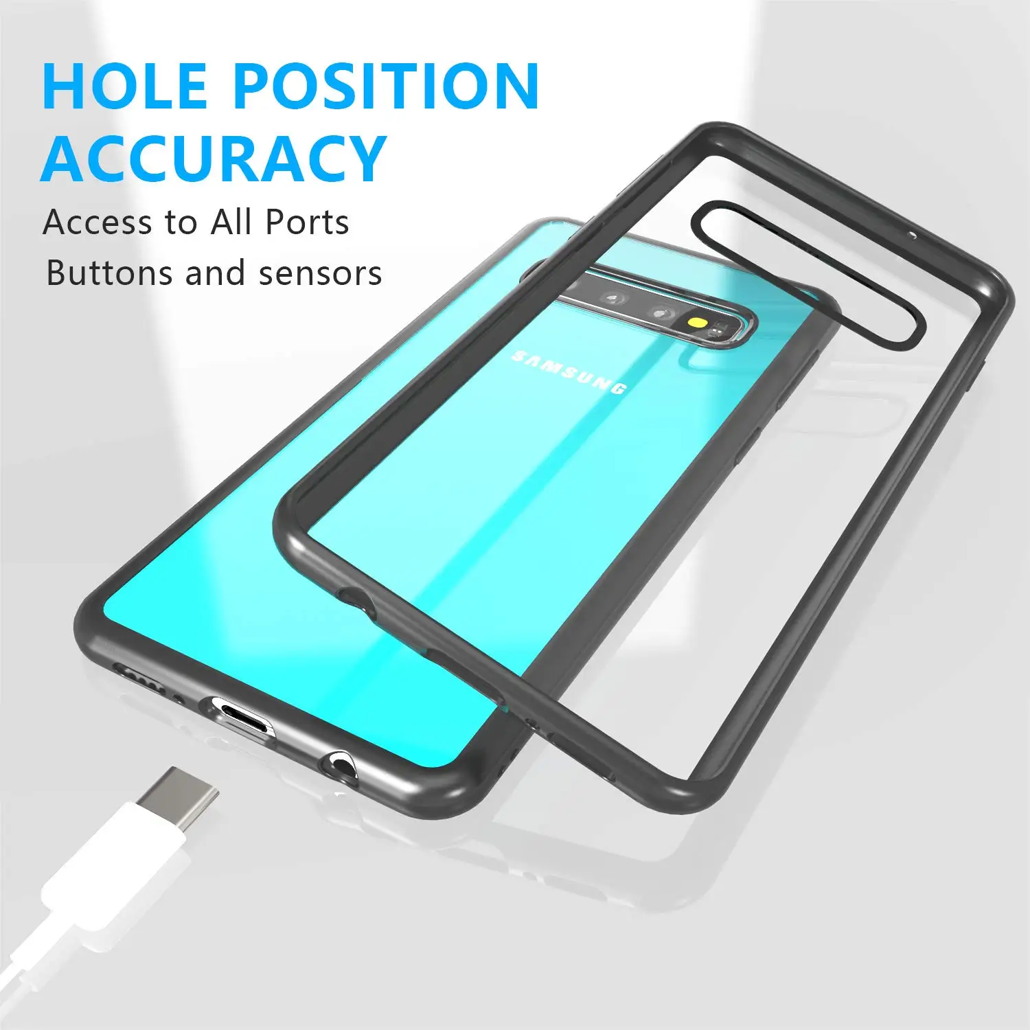 Crystal Transparent Designed for Samsung Galaxy S10 Plus S10e Case Shockproof Armor Skin Cover | Мобильные телефоны и