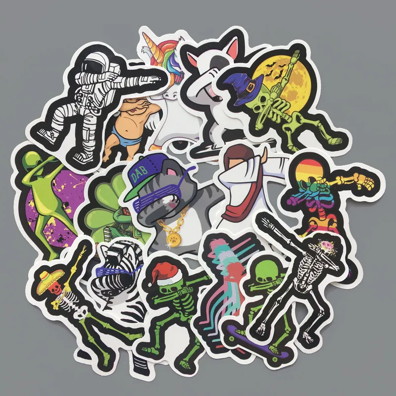 16 шт./лот Мультяшные стикеры в стиле хип хоп для детей игрушка багаж мотоцикл