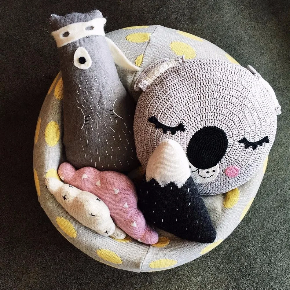 Декоративные подушки подушка для сиденья мультяшный вязаный медведь кролик 3D