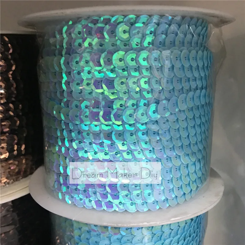 80 ярдов/рулон лента с блестками 6 мм|round sequins|cup sequinssequin ribbon |