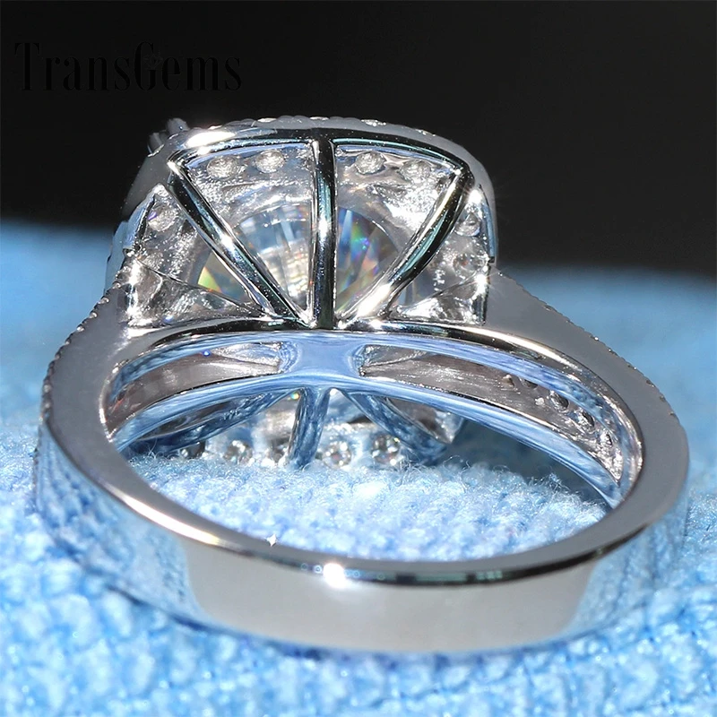 Transgems 5 карат ct обручальное свадебное кольцо с бриллиантом Муассанит