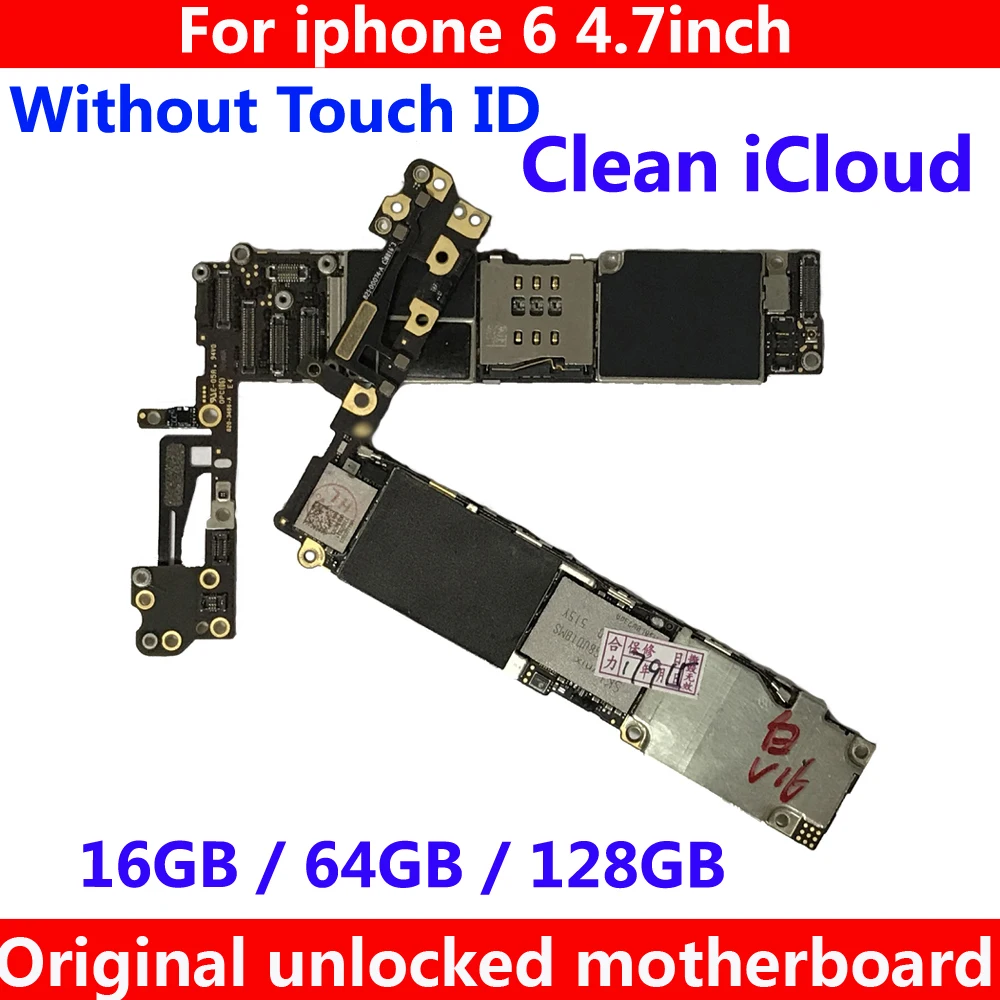 16 Гб 64 128 ГБ для iphone 6 оригинальная материнская плата без touch ID Clean iCloud