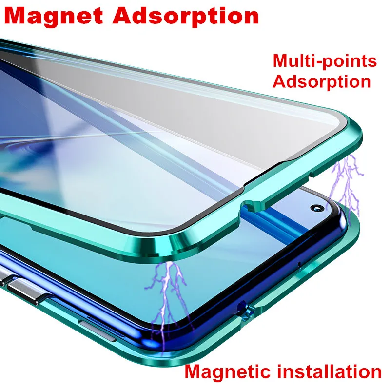 Luxury Magnetic Metal Bumper Case For Huawei Honor 20 Pro 20i Double Glass Armor Full Body 20Lite 20Pro i | Мобильные телефоны и