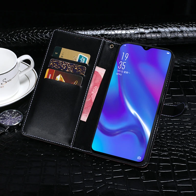 Кожаный чехол-кошелек с крокодиловым дизайном Oppo R17 Neo CPH1893 чехол в деловом стиле