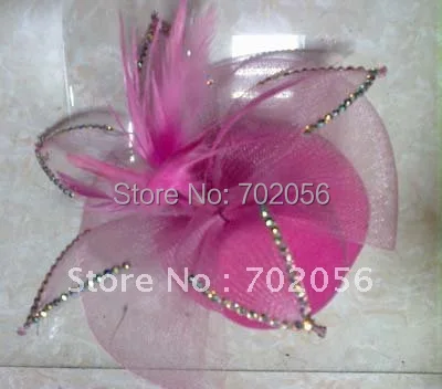 Модная Вуалетка с вуалью и перьями меховая булавкой головной убор зажимом для