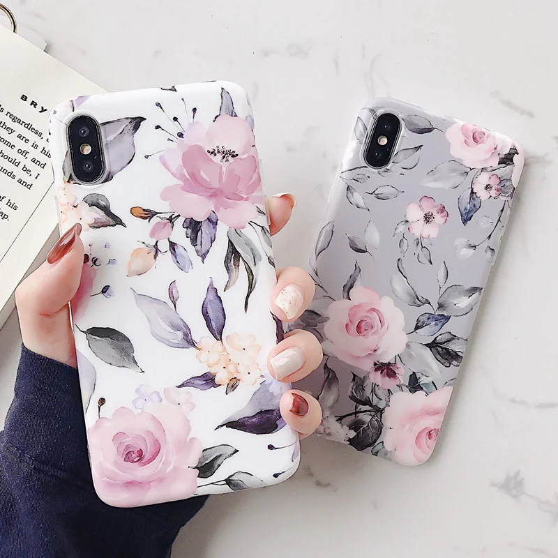 Ретро серый белый пион цветок чехол для iPhone 7 6S 8 Plus SE 2020 мягкий 11 Pro Чехол X XS MAX
