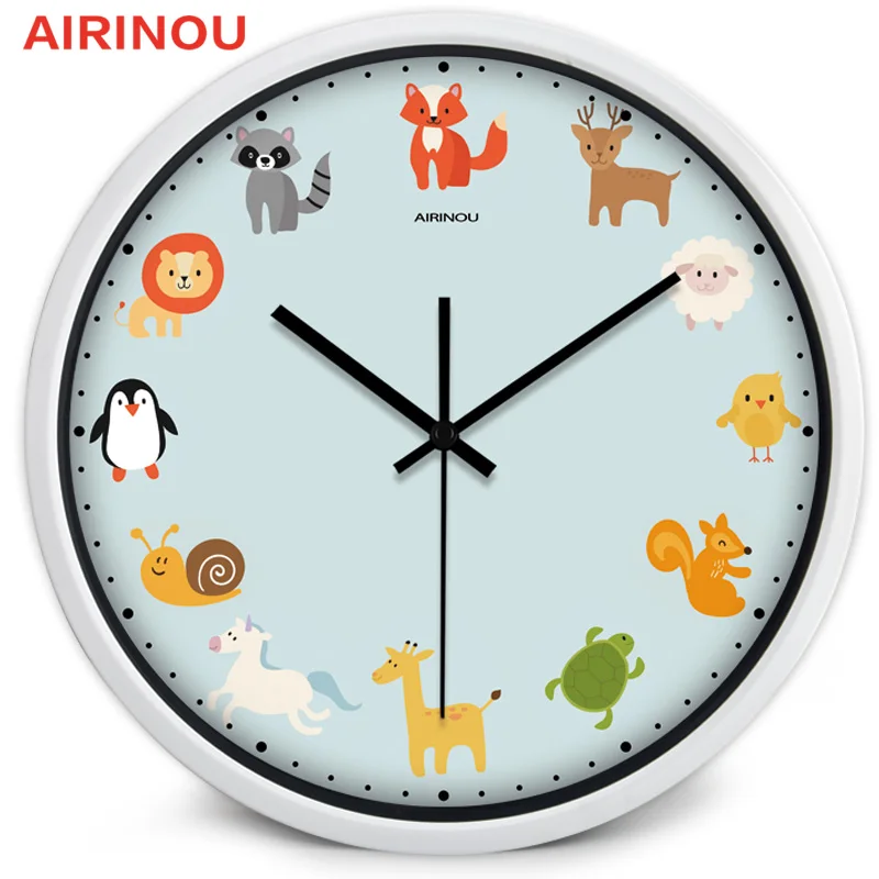 Airinou 3 размера кварцевые Мультяшные детские настенные часы для детской комнаты