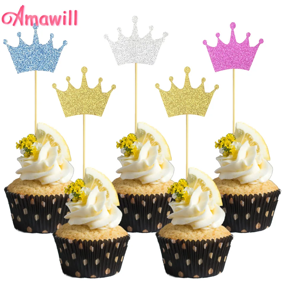Amawill/10 шт. блестящие бумажные стаканчики принцессы с короной для первого дня