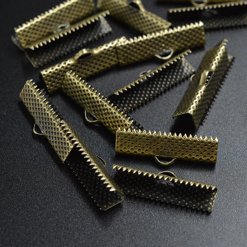 FLTMRH 20pcs 6mm Who lesale Metal Crimp End Fold Over Clasps Cord Clips DIY Jewelry Making | Украшения и аксессуары