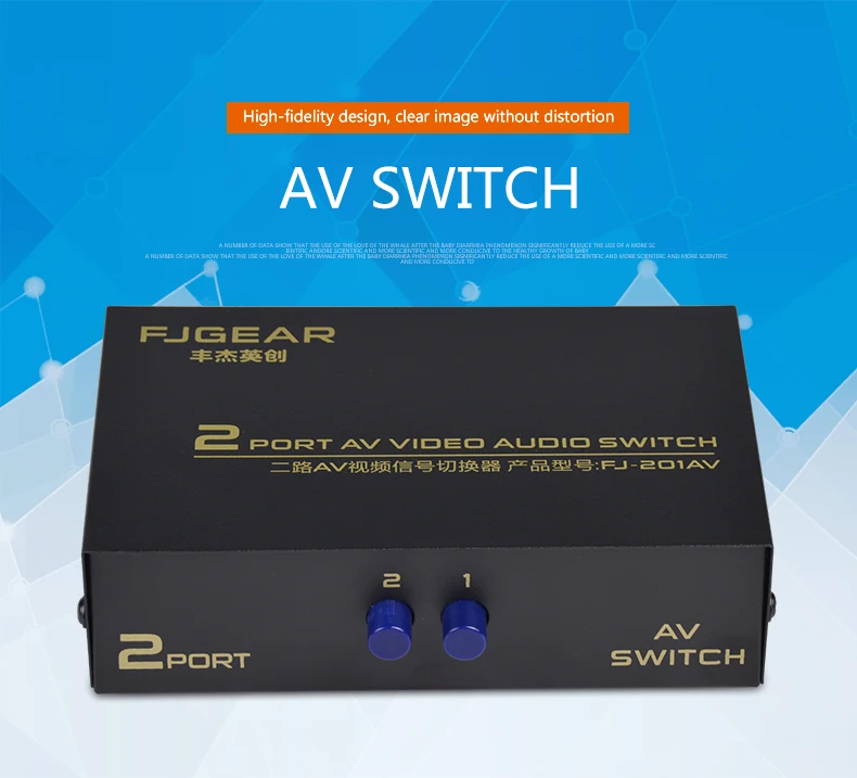 AV Переключатель коробка 2 в 1 выход AV аудио видео сигнал композитный для HDTV lcd DVD 3 RCA коммутатор 2 в 1 селектор не сплит