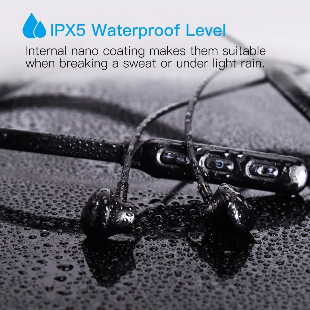 Wavefun Flex 2 Bluetooth V5.0 наушники Беспроводной гарнитура с лентой на шею для xiaomi iPhone Sumsung
