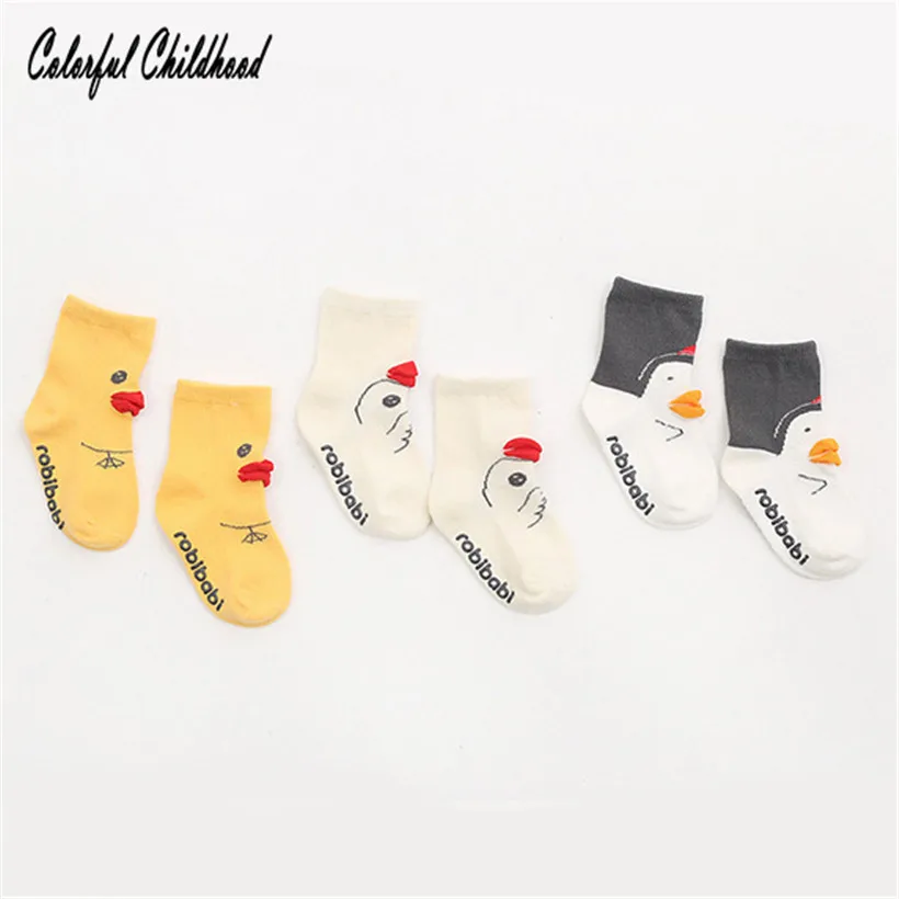 От 0 до 4 лет милые носки для малышей Нескользящие хлопковые носки-тапочки с